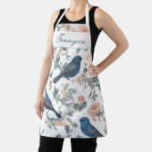  Franse boerderij Monogram Chinoiserie Navy Schort (Insitu)