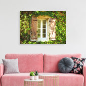 Franse boerderij raam & luiken canvas afdrukken (Insitu (Woonkamer))