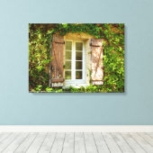 Franse boerderij raam & luiken canvas afdrukken (Insitu (Houten vloer))