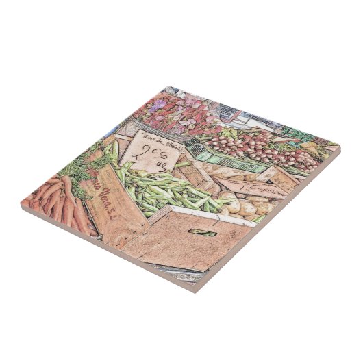 Franse boerenmarkt tegeltje (Zijkant)