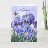 Franse Bon Anniversaire Paarse Iris Verjaardag