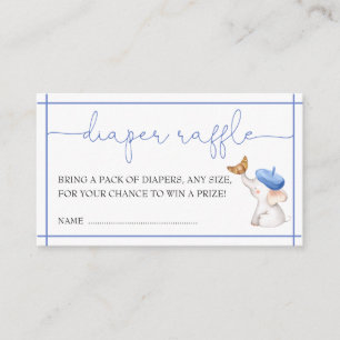 Franse Bonjour Bebe Blue Boy Diaper Raffle Informatiekaartje