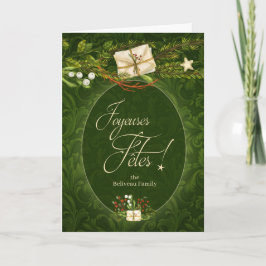 Franse bonnes Vacances Retro Kerstmis Feestdagen Kaart