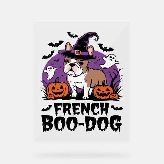 Franse Boo Dog - De Spookies Pup Acryl Bord (Voorkant)