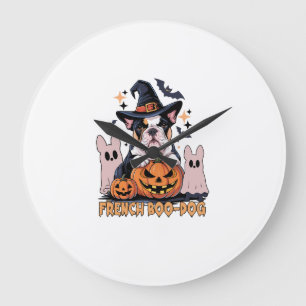 Franse Boo-hond Schattige Frenchie Halloween Geest Grote Klok