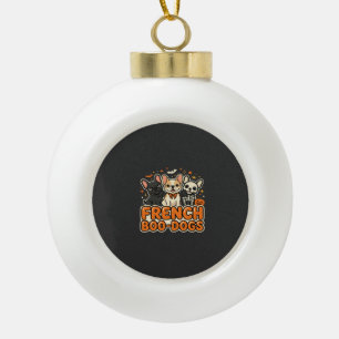 Franse Boo Honden Halloween Franse Bulldog Ontwerp Keramische Bal Ornament