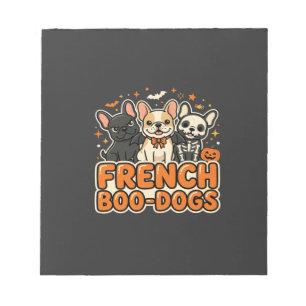 Franse Boo Honden Halloween Franse Bulldog Ontwerp Notitieblok