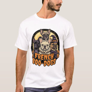 Franse Boo-Honden Halloween Franse Bulldog Ontwerp T-shirt