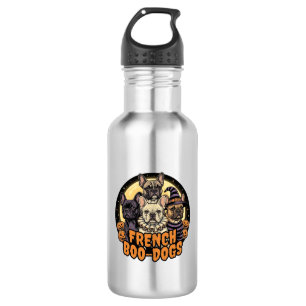 Franse Boo-Honden Halloween Franse Bulldog Ontwerp Waterfles