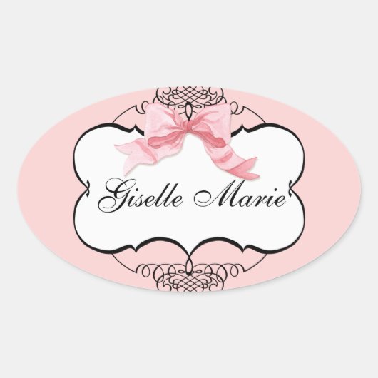 Franse boog n Stippen, meisje Baby shower Sticker  (Voorkant)
