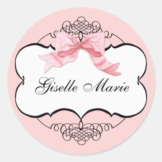 Franse boog n Stippen, meisje Baby shower Sticker  (Voorkant)