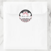 Franse boog n Stippen, meisje Baby shower Sticker  (Tas)