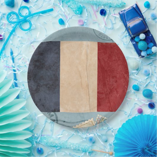 Franse Borden voor vlaggenpapier Papieren Bordje (Feest)