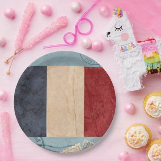 Franse Borden voor vlaggenpapier Papieren Bordje (Feest)