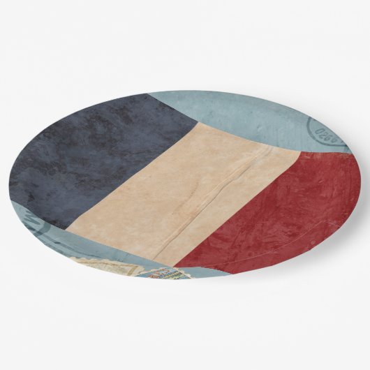 Franse Borden voor vlaggenpapier Papieren Bordje (Gekanteld)