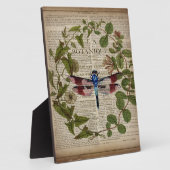 Franse botanische bladeren moderne vintage libel fotoplaat (Zijkant)