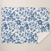 Franse botanische bloemenprint sherpa deken (Voorkant (horizontaal))