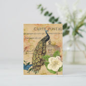 franse botanische camellia berdcage  pauock briefkaart (Staand voorkant)