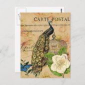 franse botanische camellia berdcage  pauock briefkaart (Voorkant / Achterkant)