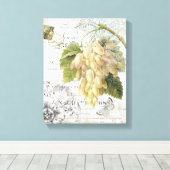 Franse Botanische druiven uitgerekt canvas (Insitu (Houten vloer))