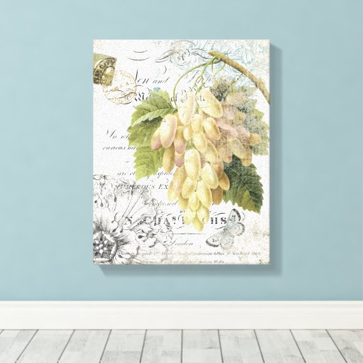  Franse Botanische druiven uitgerekt canvas (Insitu (Houten vloer))