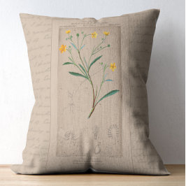 Franse botanische illustratie Buttercup Accent Kussen