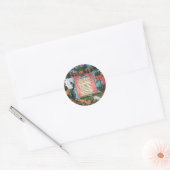 Franse botanische illustratie ronde sticker (Envelop)