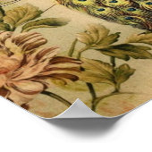 franse botanische kunst nouveau  pauw poster (Hoek)