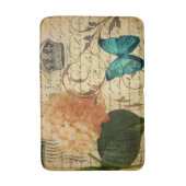  Franse botanische kunst vlinder hortensia Badmat (Voorkant Verticaal)