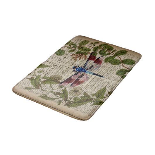 franse botanische overblijfselen moderne libellen badmat (Gekanteld)