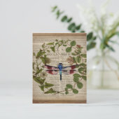 franse botanische overblijfselen moderne libellen briefkaart (Staand voorkant)