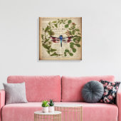 franse botanische overblijfselen moderne  libellen canvas afdruk (Insitu (Woonkamer))