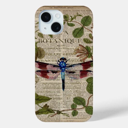 franse botanische overblijfselen moderne libellen Case-Mate iPhone case (Achterkant)