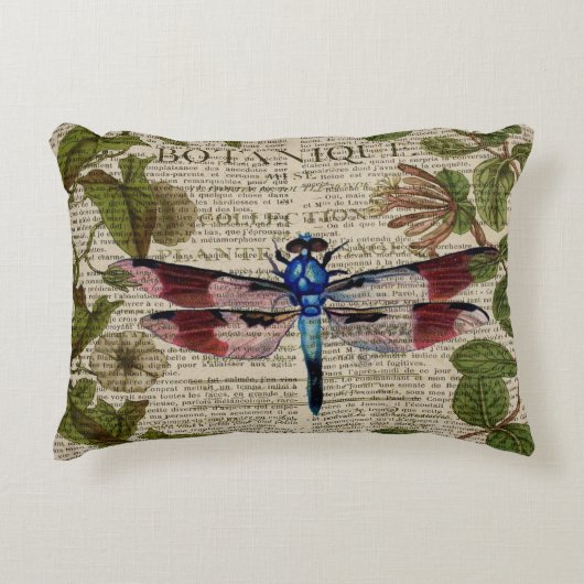 franse botanische overblijfselen moderne  libellen decoratief kussen (Voorkant)