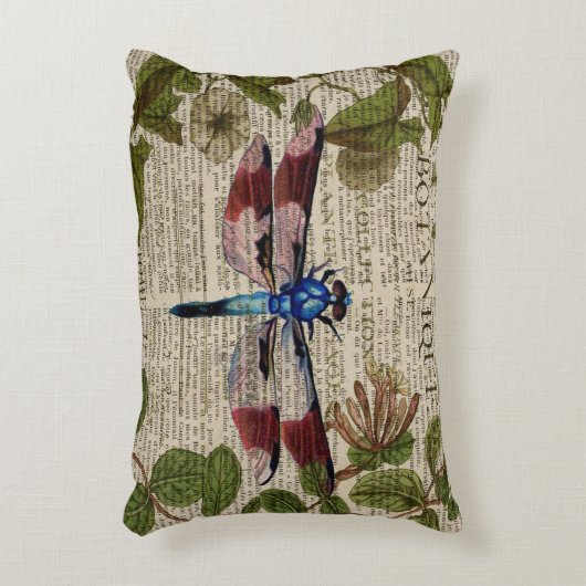 franse botanische overblijfselen moderne  libellen decoratief kussen (Voorkant(Verticaal))