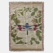 franse botanische overblijfselen moderne  libellen deken (Voorkant Verticaal)