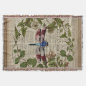 franse botanische overblijfselen moderne  libellen deken (Voorkant)