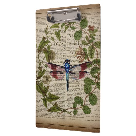 franse botanische overblijfselen moderne  libellen klembord (Links)