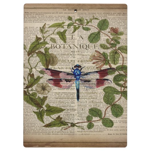 franse botanische overblijfselen moderne  libellen klembord (Achterkant)