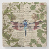 franse botanische overblijfselen moderne libellen stenen onderzetter (Voorkant)