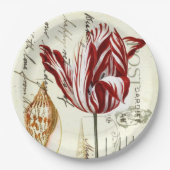  Franse Botanische Tulpen Paris Tea Party Papieren Bordje (Voorkant)