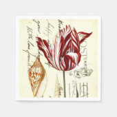  Franse Botanische Tulpen Paris Tea Party Servet (Voorkant)