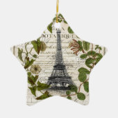 franse botanische visolie vertrekt parijs eiffel t keramisch ornament (Voorkant)
