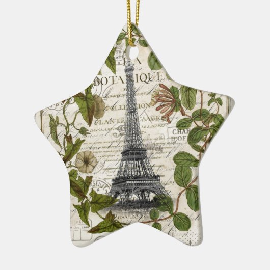 franse botanische visolie vertrekt parijs eiffel t keramisch ornament (Links)