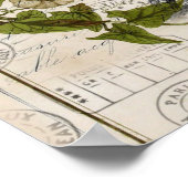 franse botanische visolie vertrekt parijs eiffel t poster (Hoek)