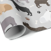 Franse Botten met bulledog en pols grijs Cadeaupapier (Rol Hoek)