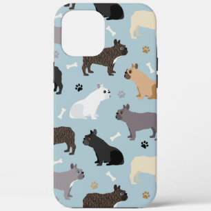 Franse Botten van Bulldog en Paws Blue Case-Mate iPhone Case