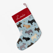 Franse Botten van Bulldog en Paws Blue Kleine Kerstsok (Achterkant (Hangend))