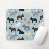 Franse Botten van Bulldog en Paws Blue Muismat (Met muis)
