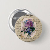 Franse Bouquet-Button Ronde Button 5,7 Cm (Voorkant /achterkant)